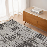 4' X 6' Gray And Ivory Abstract Area Rug