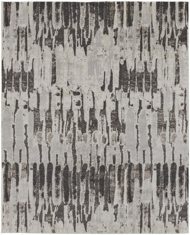 4' X 6' Gray And Ivory Abstract Area Rug