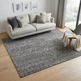 5' X 8' Gray and Ivory Abstract Power Loom Area Rug