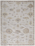 4' X 6' Orange and Ivory Floral Hand Knotted Area Rug