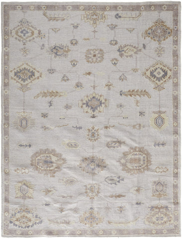 4' X 6' Orange and Ivory Floral Hand Knotted Area Rug