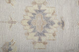 2' X 3' Ivory And Orange Floral Hand Knotted Stain Resistant Area Rug