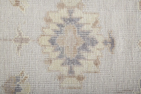 2' X 3' Ivory And Orange Floral Hand Knotted Stain Resistant Area Rug