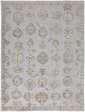 8' X 10' Silver Gray And Ivory Southwestern Washable Indoor Outdoor Area Rug