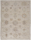 4' X 6' Tan and Brown Floral Hand Knotted Area Rug