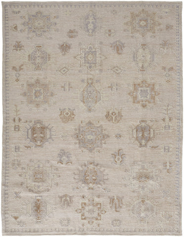 4' X 6' Tan and Brown Floral Hand Knotted Area Rug