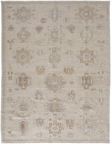 2' X 3' Tan And Brown Floral Hand Knotted Stain Resistant Area Rug
