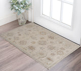 8' X 10' Orange Blue And Pink Floral Washable Indoor Outdoor Area Rug