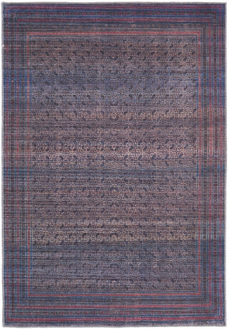 2' X 3' Blue Pink And Purple Floral Power Loom Area Rug