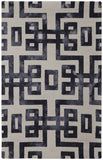 2' X 3' Ivory And Black Wool Geometric Hand Tufted Area Rug