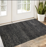 2' X 3' Gray And Black Wool Abstract Hand Woven Distressed Area Rug