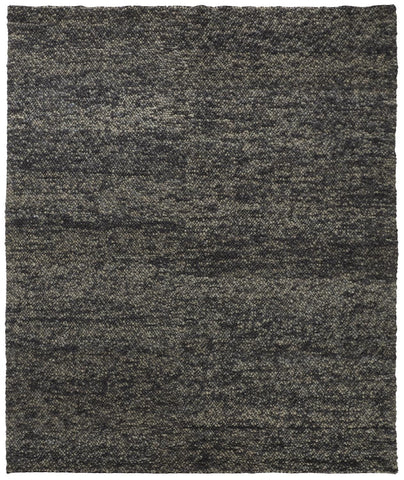 2' X 3' Gray And Black Wool Abstract Hand Woven Distressed Area Rug