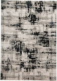4' X 6' Black Gray And White Abstract Area Rug