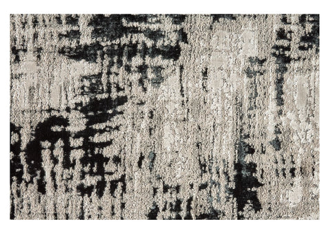 2' X 3' Black Gray And White Abstract Area Rug