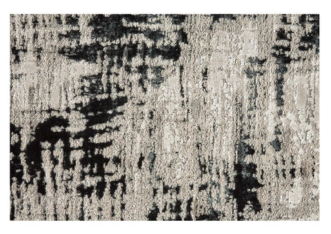 2' X 3' Black Gray And White Abstract Area Rug