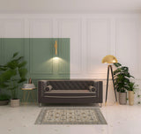 4' X 6' Tan Ivory And Gray Oriental Area Rug
