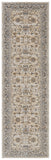 8' Tan Ivory And Gray Oriental Distressed Runner Rug