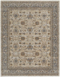 2' X 3' Tan Ivory And Gray Oriental Area Rug