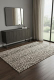 4' X 6' Brown Taupe And Ivory Striped Stain Resistant Area Rug
