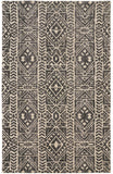 4' X 6' Gray Black And Ivory Striped Stain Resistant Area Rug