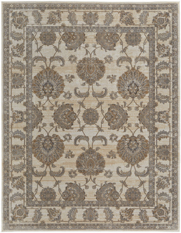 2' X 3' Tan And Brown Oriental Area Rug