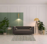 4' X 6' Gray Ivory And Tan Oriental Area Rug