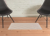 2' X 3' Ivory And Tan Geometric Stain Resistant Area Rug