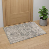 2' X 3' Gray And Ivory Abstract Stain Resistant Area Rug