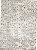 2' X 3' Gray And Ivory Geometric Area Rug