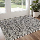 2' X 3' Ivory Taupe And Gray Abstract Stain Resistant Area Rug