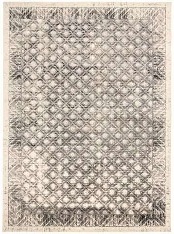 2' X 3' Ivory And Black Abstract Geometric Area Rug