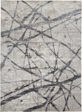 2' X 3' Taupe Gray And Ivory Abstract Stain Resistant Area Rug