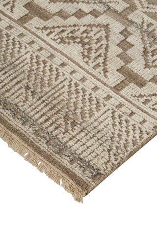 2' X 3' Gray and Ivory Geometric Hand Knotted Area Rug
