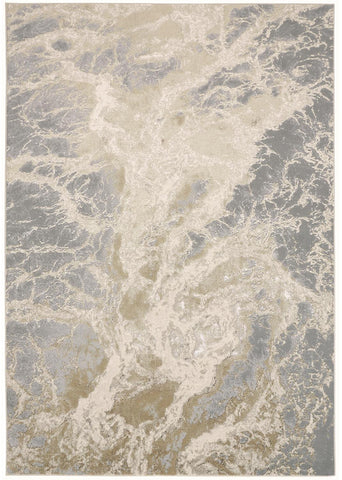 2' X 3' Ivory Tan And Gray Abstract Area Rug