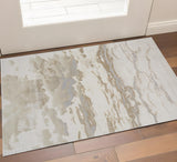 2' X 3' Brown And Ivory Abstract Area Rug