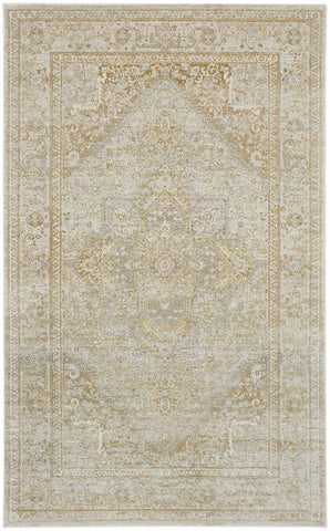 6' X 9' Ivory And Blue Geometric Area Rug