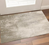 2' X 3' Gold Gray And Ivory Abstract Area Rug