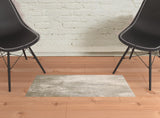 2' X 3' Gold Gray And Ivory Abstract Area Rug