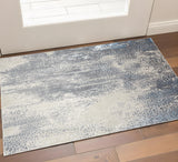 2' X 3' Ivory Gray And Blue Abstract Area Rug