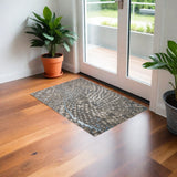 2' X 3' Blue And Gray Geometric Area Rug