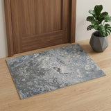 2' X 3' Blue and Gray Abstract Power Loom Area Rug