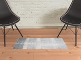 2' X 3' Blue And Gray Abstract Area Rug