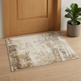 2' X 3' Tan Ivory And Gray Abstract Area Rug