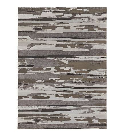 2' X 3' Brown Ivory And Tan Abstract Distressed Area Rug