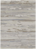 6' X 9' Ivory And Blue Geometric Area Rug