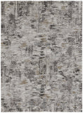 2' X 3' Brown and Ivory Abstract Power Loom Distressed Area Rug