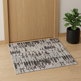 2' X 3' Gray and Ivory Abstract Power Loom Area Rug
