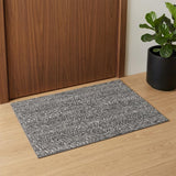 2' X 3' Gray and Ivory Abstract Power Loom Area Rug