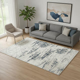 5' X 7' Blue Abstract Stain Resistant Area Rug