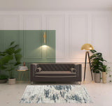 5' X 7' Blue Abstract Stain Resistant Area Rug
